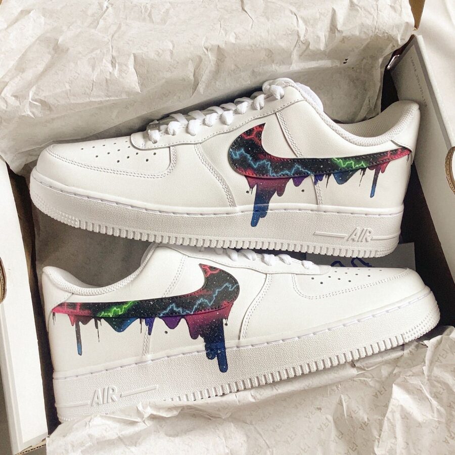 Dark Lightning Drip Air Force 1 Custom | Min Customs